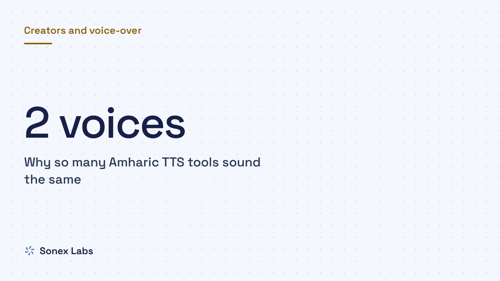 Amharic TTS for YouTube: Amharic text to speech that sounds natural on YouTube